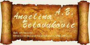 Angelina Belovuković vizit kartica